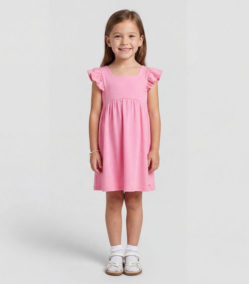 Vestido Infantil em Cotton Glitter Trick Nick Rosa