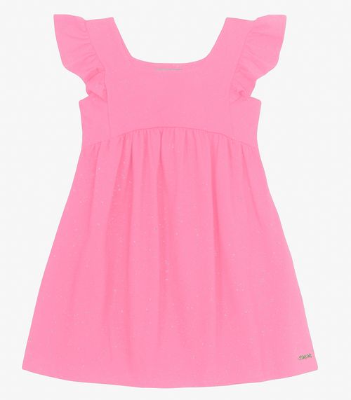 Vestido Infantil em Cotton Glitter Trick Nick Rosa