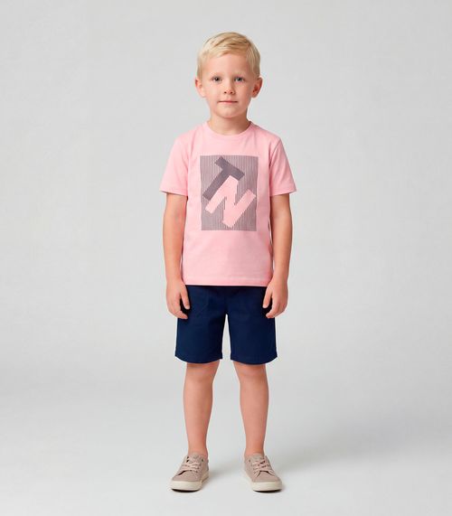 Conjunto Menino Camiseta com Bermuda Trick Nick Rosa