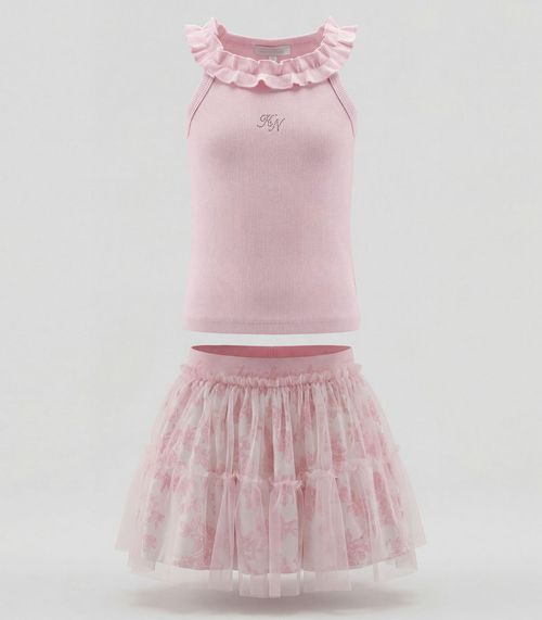 Conjunto Regata com Saia Menina Trick Nick Rosa