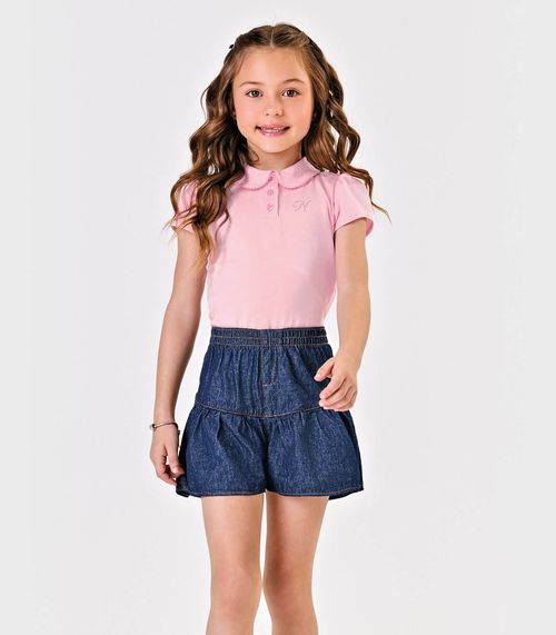 Shorts Menina Jeans Trick Nick Azul