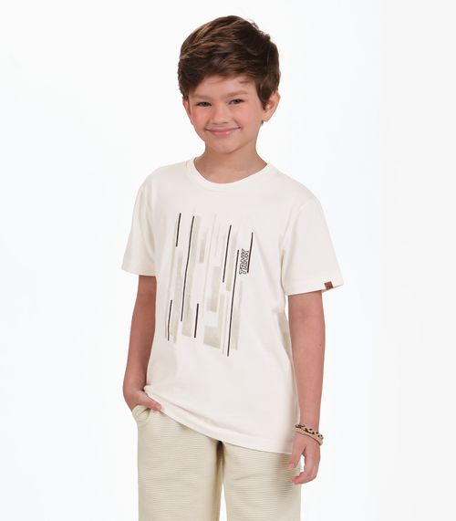 Conjunto Camiseta com Bermuda Menino Trick Nick Bege