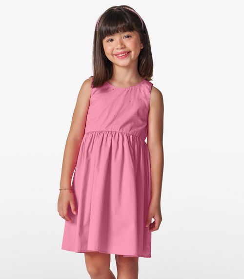 Vestido Menina em Tricoline Trick Nick Rosa