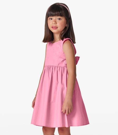 Vestido Menina em Tricoline Trick Nick Rosa