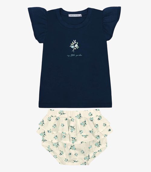 Conjunto Infantil Blusa Com Calcinha Trick Nick Azul