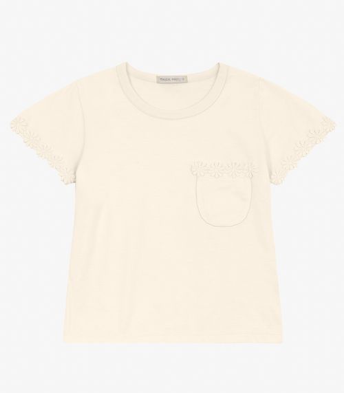 Blusa feminina Infantil em Meia Malha Trick Nick Off White