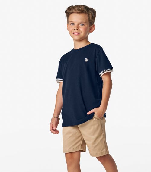 Camiseta Menino em Cotton Leve Trick Nick Azul