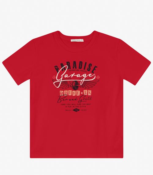 Camiseta Masculina em Meia Malha Trick Nick Vermelho