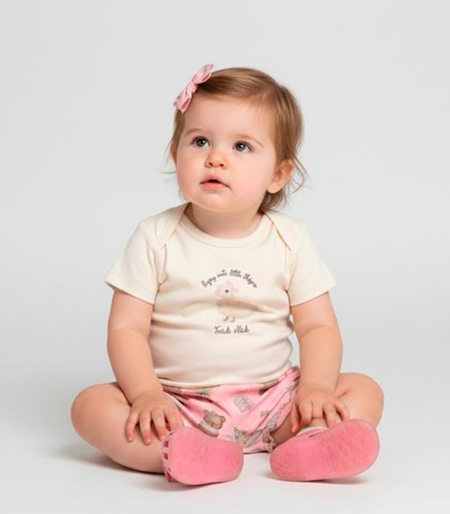 Conjunto Body com Shorts Trick Nick Bege