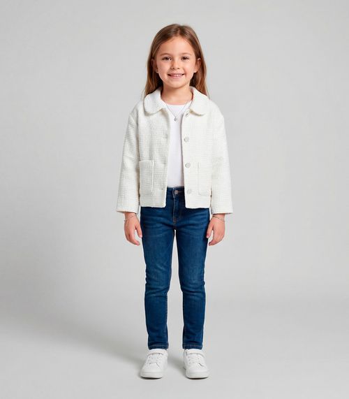 Casaco Infantil Tweed Shine Trick Nick Branco