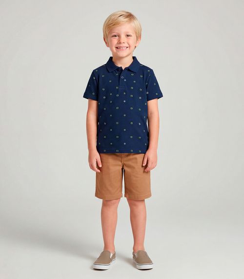 Conjunto Infantil Polo Com Bermuda Trick Nick Azul