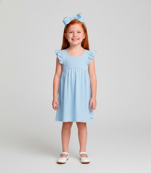 Vestido Infantil em Cotton Glitter Trick Nick Azul