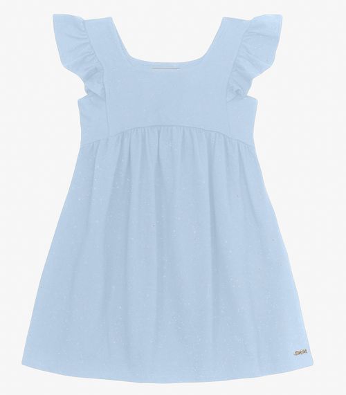 Vestido Infantil em Cotton Glitter Trick Nick Azul