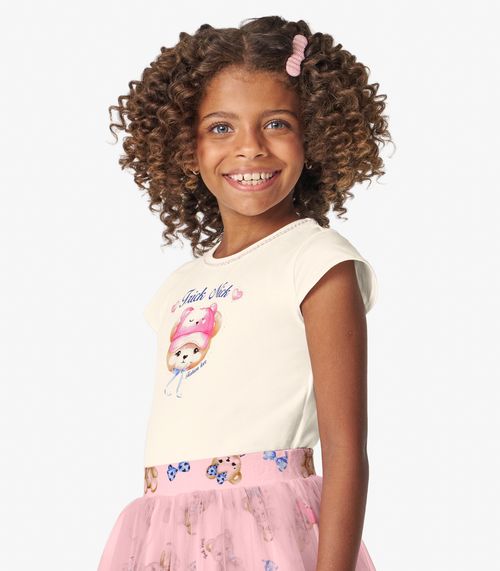 Conjunto Menina Blusa com Saia Trick Nick Off White