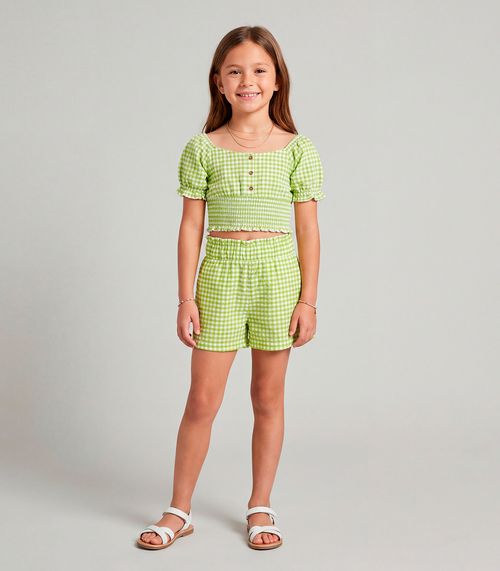 Conjunto Menina Blusa com Shorts Trick Nick Verde