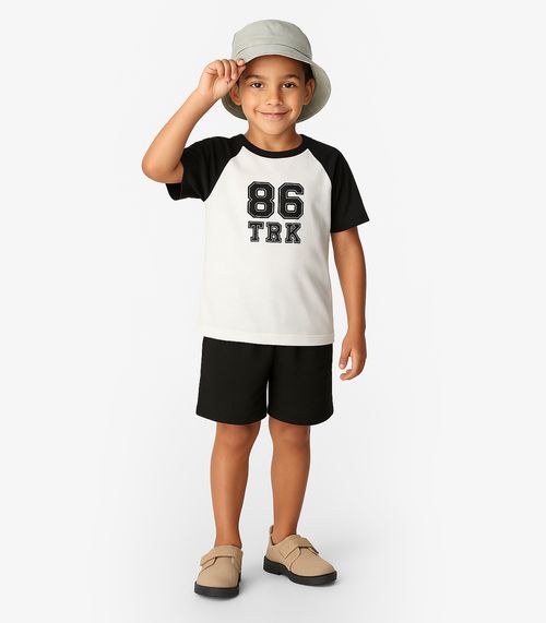 Conjunto Infantil Camiseta com Bermuda Trick Nick Preto