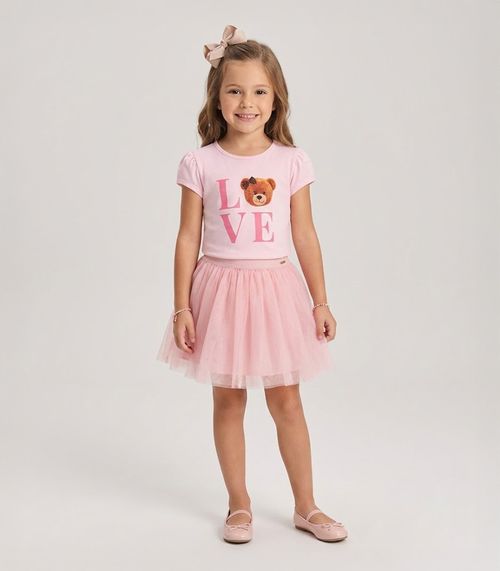 Blusa Infantil Feminina em Cotton Leve Trick Nick Rosa