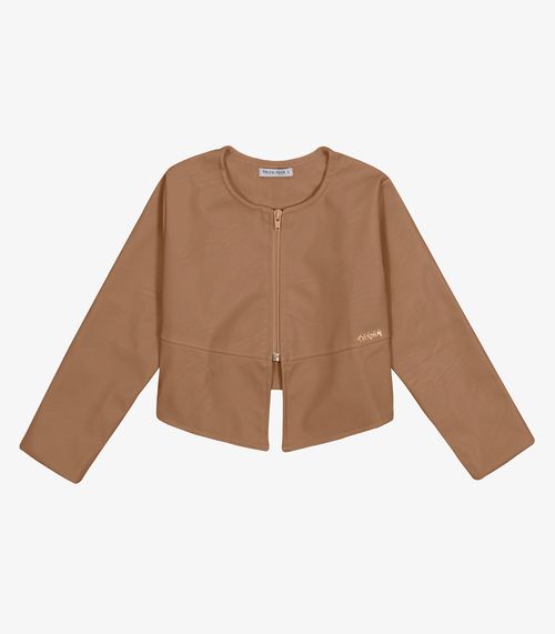 Jaqueta Microfibra Feminina Infantil Trick Nick Marrom