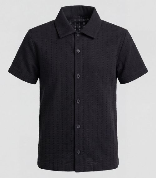 Camisa Tecido Listras Masculina Trick Nick Preto