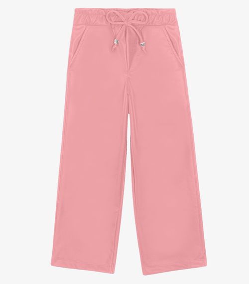 Calça Feminina Wide Leg Sintética Trick Nick Rosa