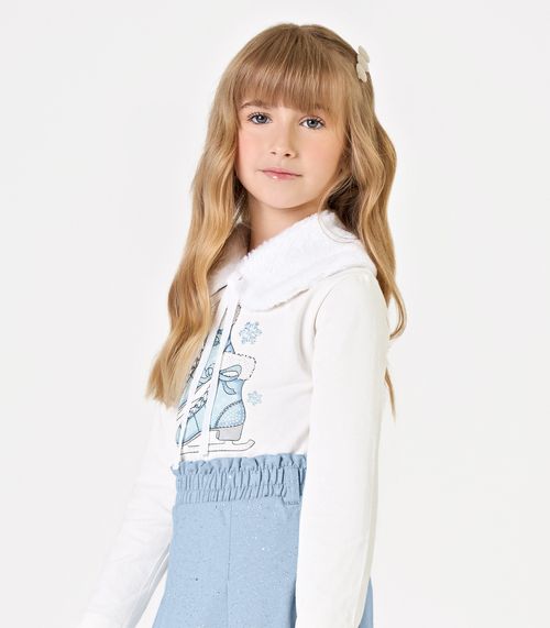 Conjunto Blusa com Gola e Saia Trick Nick Branco