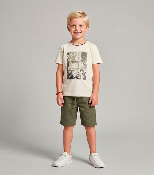 Conjunto Masculino Camiseta com Bermuda Trick Nick Off White