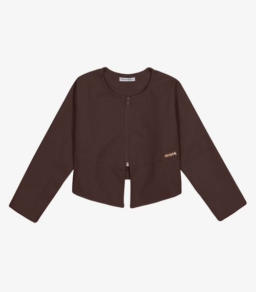 Jaqueta Microfibra Feminina Infantil Trick Nick Marrom