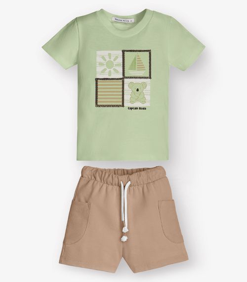 Conjunto Camiseta com Bermuda Masculino Trick Nick Verde