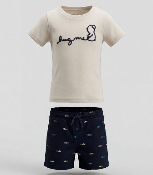 Conjunto Camiseta com Bermuda Masculina Trick Nick Azul