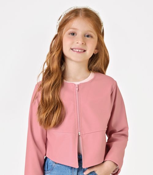 Jaqueta Microfibra Feminina Infantil Trick Nick Rosa