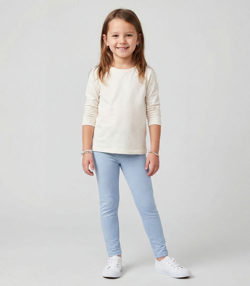 Legging Infantil Cotton Glitter Trick Nick Azul