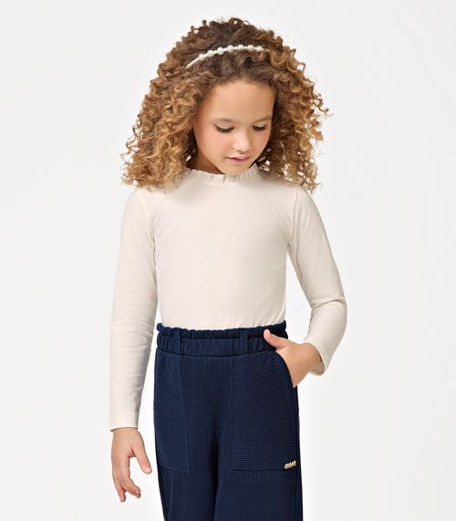 Blusa Manga Longa Feminina Trick Nick Bege