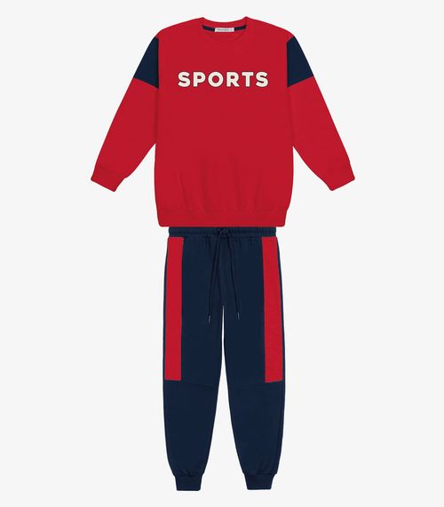 Conjunto Blusão com Calça Masculino Trick Nick Vermelho