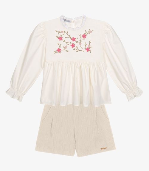 Conjunto Bata Com Shorts Tricoline Trick Nick Bege