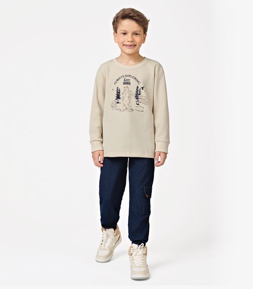 Conjunto Blusão com Calça Masculino Trick Nick Bege