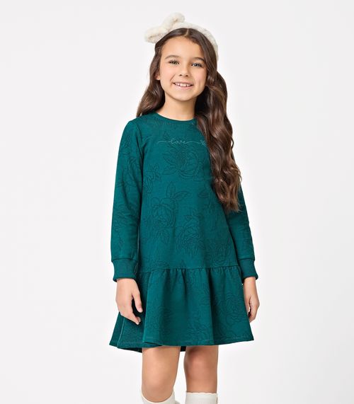 Vestido Manga Longa Feminino Trick Nick Verde