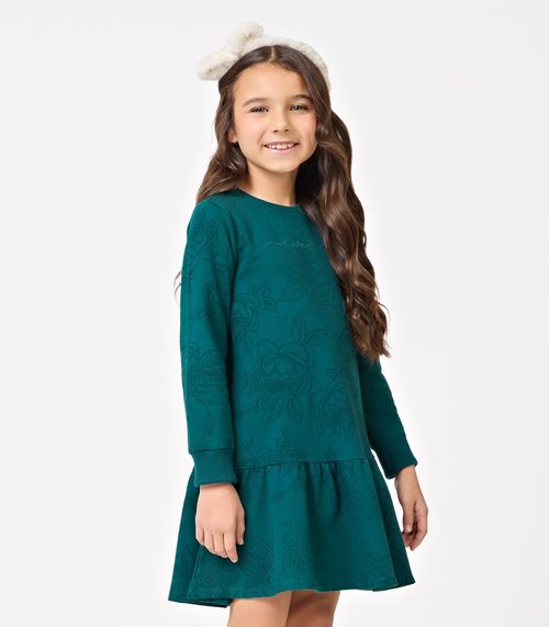 Vestido Manga Longa Feminino Trick Nick Verde