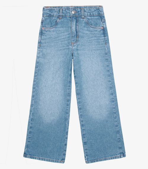 Calça Infantil Feminina Wide Leg Jeans Trick Nick Azul