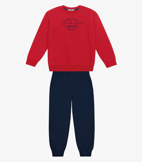 Conjunto Blusão Com Calça Moletom Felpa Trick Nick Vermelho