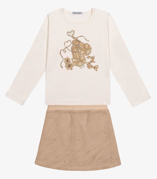 Conjunto Blusa Com Saia Trick Nick Marrom