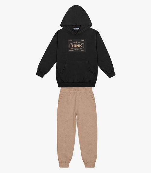 Conjunto Blusão Com Capuz E Calça Trick Nick Preto