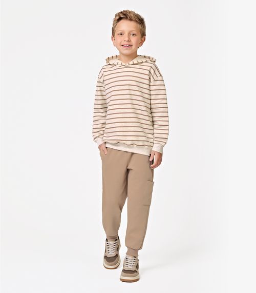 Conjunto Blusão com Capuz com Calça Marrom