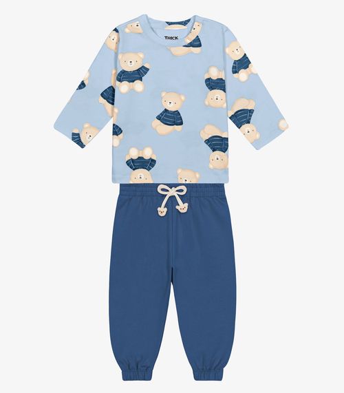 Conjunto Camiseta Com Calça Masculino Trick Nick Azul
