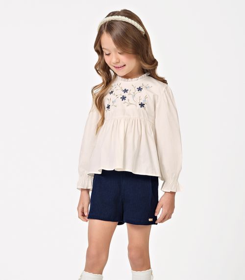 Conjunto Bata Com Shorts Tricoline Trick Nick Azul
