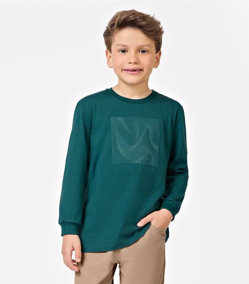 Camiseta Manga Longa Menino Trick Nick Verde
