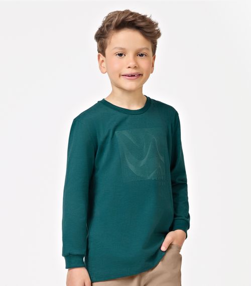 Camiseta Manga Longa Menino Trick Nick Verde