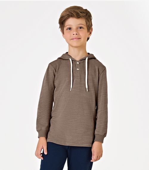 Camiseta Com Capuz Masculina Flamé Trick Nick Marrom