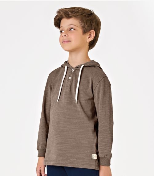 Camiseta Com Capuz Masculina Flamé Trick Nick Marrom