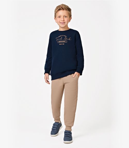 Conjunto Blusão Com Calça Moletom Felpa Trick Nick Azul