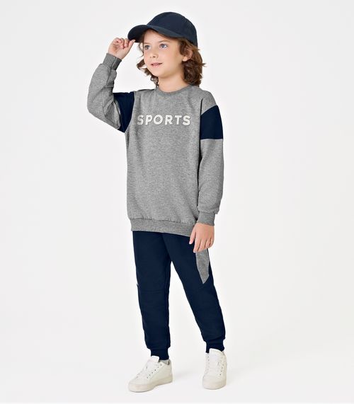 Conjunto Blusão com Calça Masculino Trick Nick Cinza